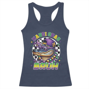 Bruh Mardi Gras Crocodile Racerback Tank Top Alligator Costume Teens Boys Kids TS10 Navy Print Your Wear