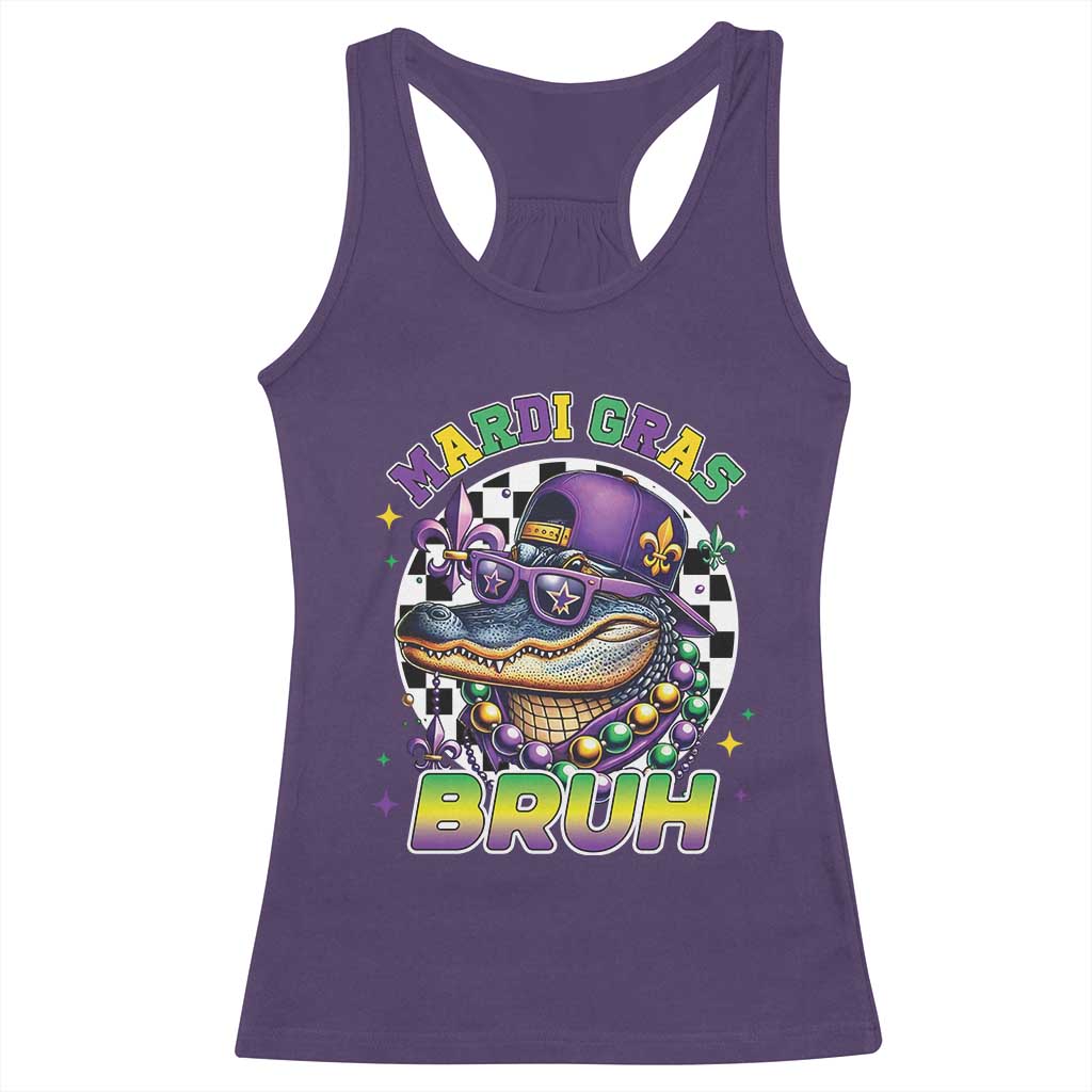 Bruh Mardi Gras Crocodile Racerback Tank Top Alligator Costume Teens Boys Kids TS10 Purple Print Your Wear