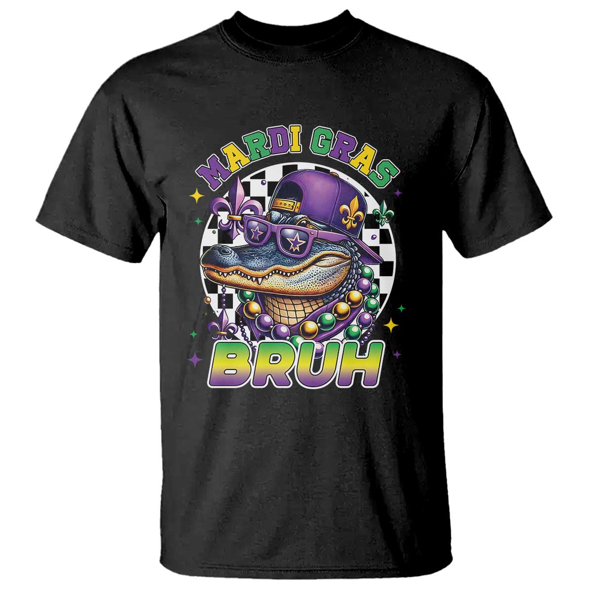 Bruh Mardi Gras Crocodile T Shirt Alligator Costume Teens Boys Kids TS10 Black Print Your Wear