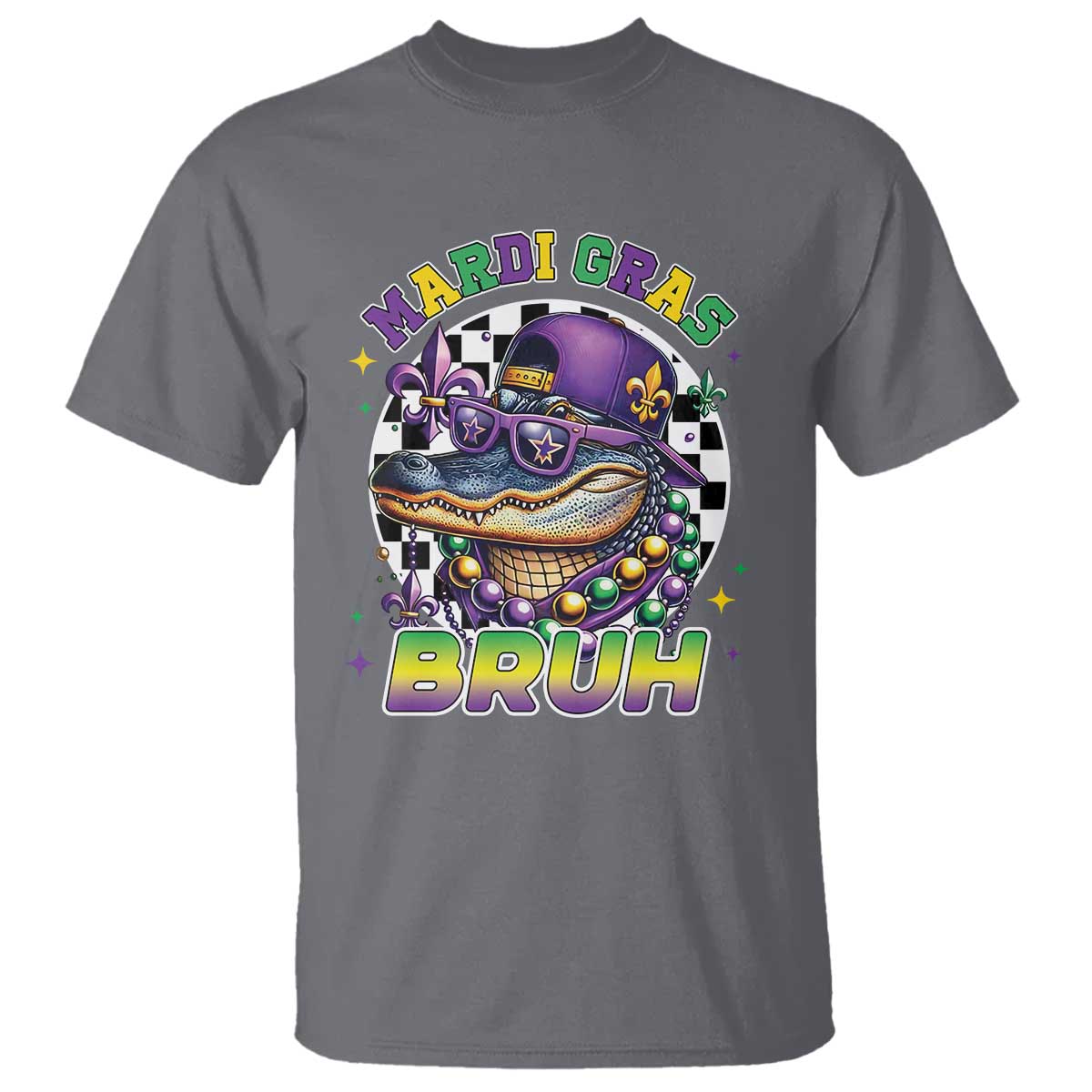 Bruh Mardi Gras Crocodile T Shirt Alligator Costume Teens Boys Kids TS10 Charcoal Print Your Wear