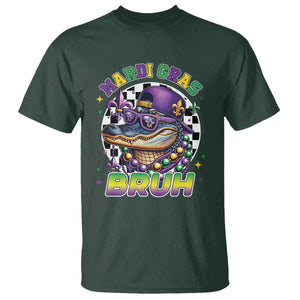 Bruh Mardi Gras Crocodile T Shirt Alligator Costume Teens Boys Kids TS10 Dark Forest Green Print Your Wear