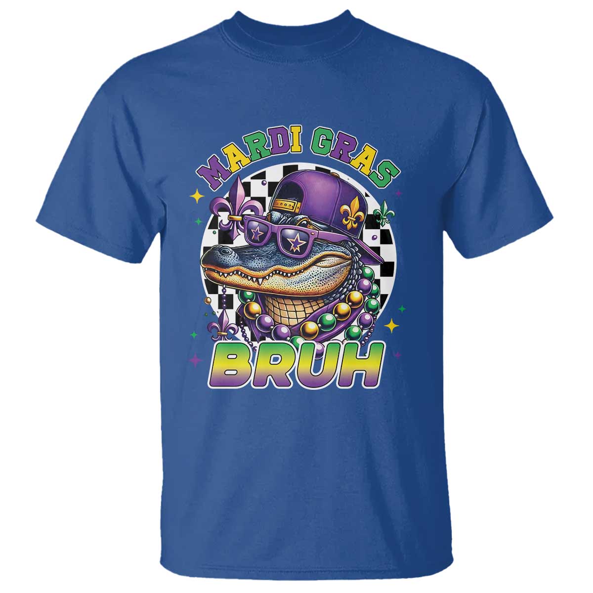 Bruh Mardi Gras Crocodile T Shirt Alligator Costume Teens Boys Kids TS10 Royal Blue Print Your Wear