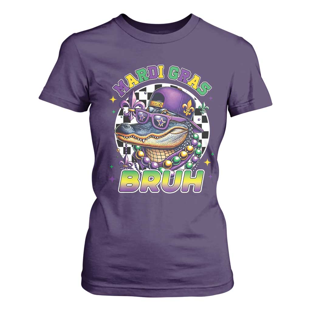 Bruh Mardi Gras Crocodile T Shirt For Women Alligator Costume Teens Boys Kids TS10 Purple Print Your Wear