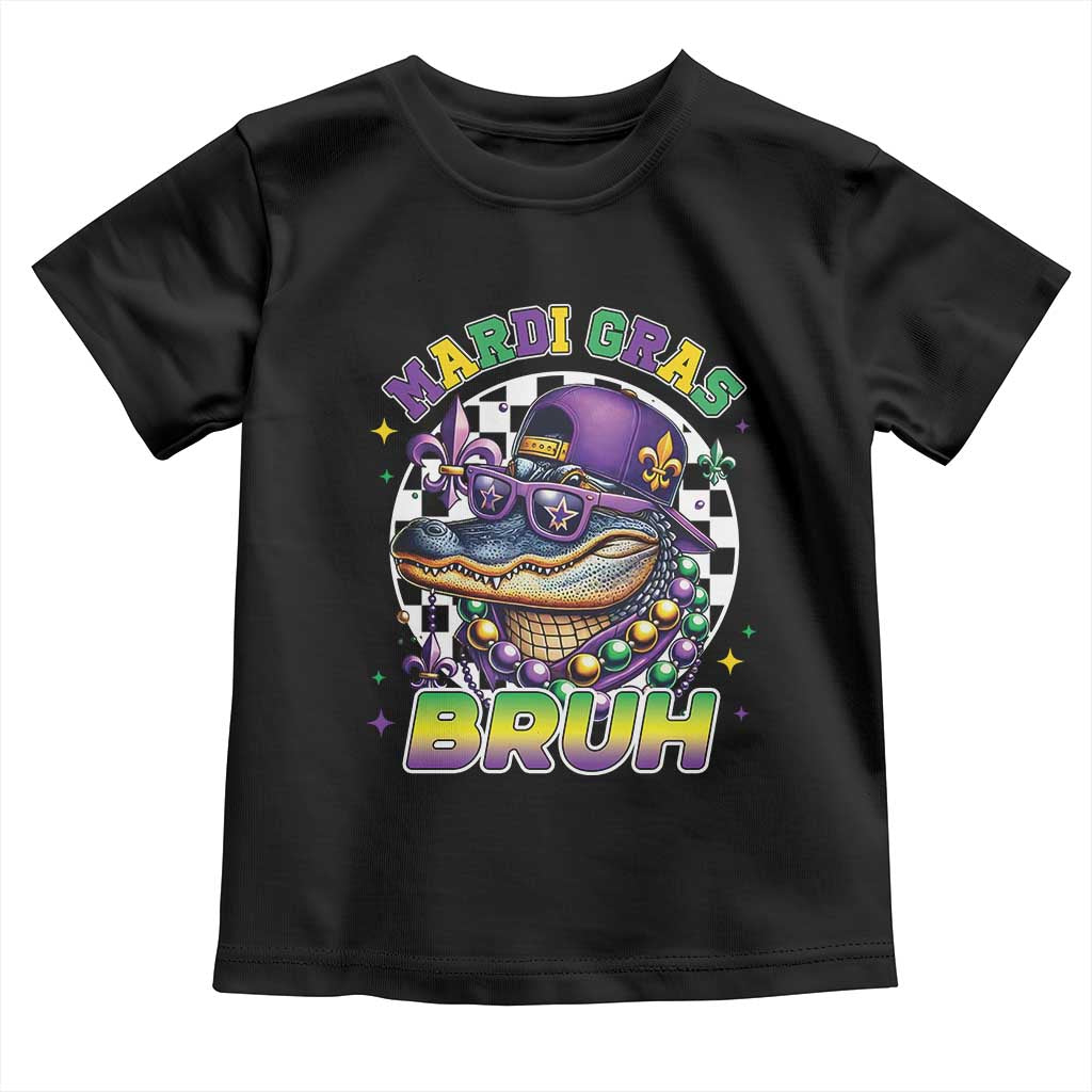 Bruh Mardi Gras Crocodile Toddler T Shirt Alligator Costume Teens Boys Kids TS10 Black Print Your Wear