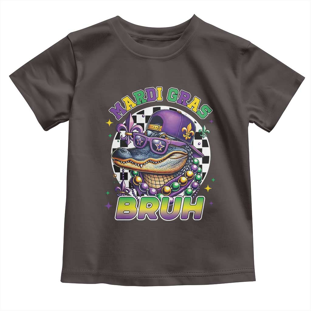 Bruh Mardi Gras Crocodile Toddler T Shirt Alligator Costume Teens Boys Kids TS10 Dark Chocolate Print Your Wear