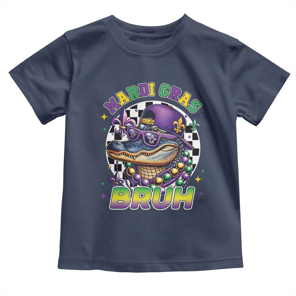 Bruh Mardi Gras Crocodile Toddler T Shirt Alligator Costume Teens Boys Kids TS10 Navy Print Your Wear