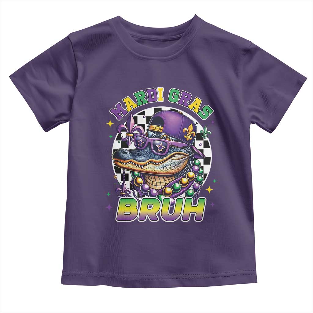 Bruh Mardi Gras Crocodile Toddler T Shirt Alligator Costume Teens Boys Kids TS10 Purple Print Your Wear