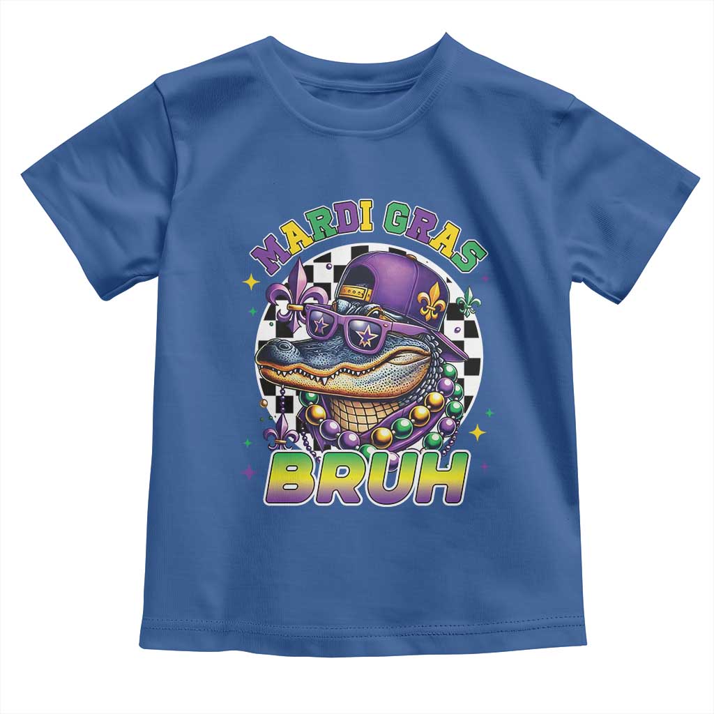 Bruh Mardi Gras Crocodile Toddler T Shirt Alligator Costume Teens Boys Kids TS10 Royal Blue Print Your Wear