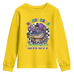 Bruh Mardi Gras Crocodile Youth Sweatshirt Alligator Costume Teens Boys Kids TS10 Daisy Print Your Wear