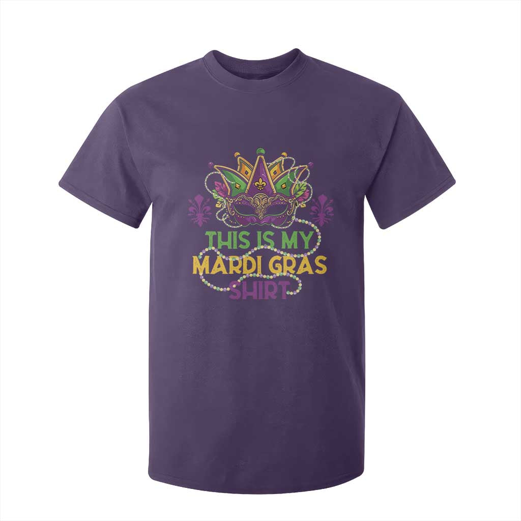 This Is My Mardi Gras Shirt T Shirt For Kid Funny Outfit Party Mask Costume TS10 Purple Print Your Wear