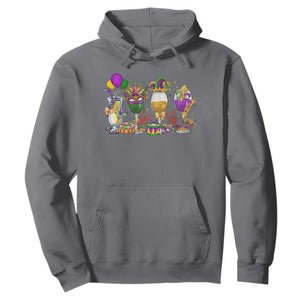Mardi Gras Drinking Party Hoodie Fat Tuesday Wine Beads Carnival TS10 Charcoal Print Your Wear