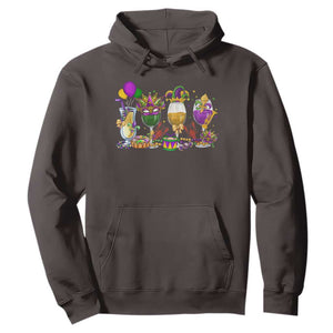 Mardi Gras Drinking Party Hoodie Fat Tuesday Wine Beads Carnival TS10 Dark Chocolate Print Your Wear