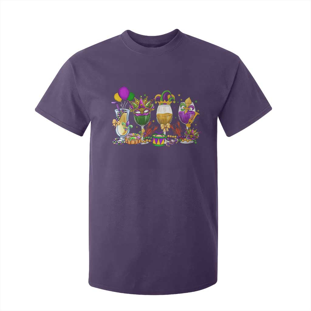 Mardi Gras Drinking Party T Shirt For Kid Fat Tuesday Wine Beads Carnival TS10 Purple Print Your Wear