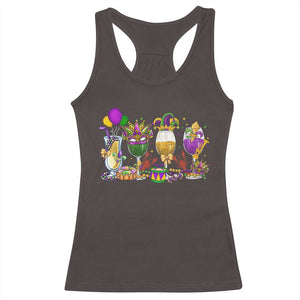 Mardi Gras Drinking Party Racerback Tank Top Fat Tuesday Wine Beads Carnival TS10 Dark Chocolate Print Your Wear
