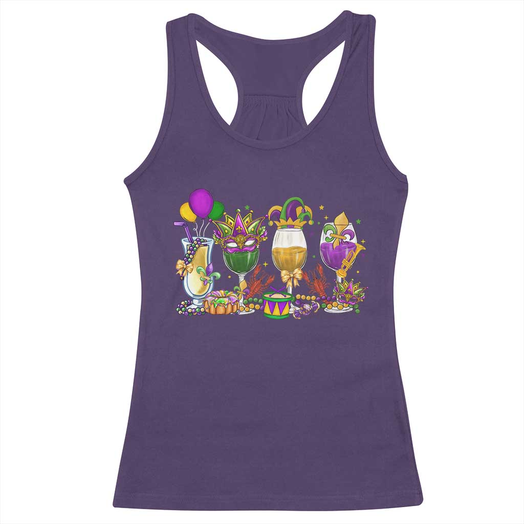 Mardi Gras Drinking Party Racerback Tank Top Fat Tuesday Wine Beads Carnival TS10 Purple Print Your Wear