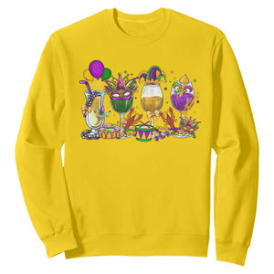 Mardi Gras Drinking Party Sweatshirt Fat Tuesday Wine Beads Carnival TS10 Daisy Print Your Wear