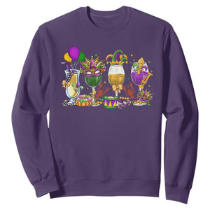 Mardi Gras Drinking Party Sweatshirt Fat Tuesday Wine Beads Carnival TS10 Purple Print Your Wear