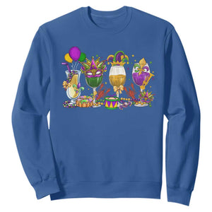 Mardi Gras Drinking Party Sweatshirt Fat Tuesday Wine Beads Carnival TS10 Royal Blue Print Your Wear