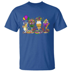 Mardi Gras Drinking Party T Shirt Fat Tuesday Wine Beads Carnival TS10 Royal Blue Print Your Wear