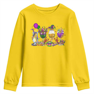 Mardi Gras Drinking Party Youth Sweatshirt Fat Tuesday Wine Beads Carnival TS10 Daisy Print Your Wear