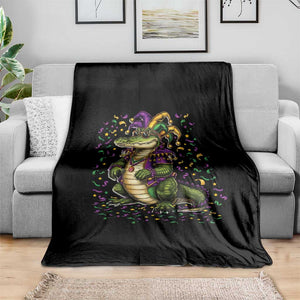 Mardigator Mardi Gras Throw Blanket Alligator Louisiana New Orleans Party Custume Beads TS10 Print Your Wear