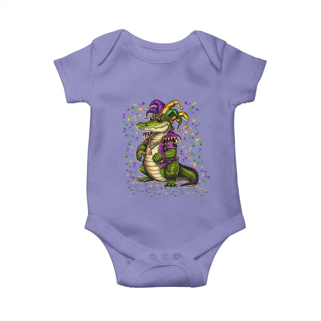 Mardigator Mardi Gras Baby Onesie Alligator Louisiana New Orleans Party Custume Beads TS10 Violet Print Your Wear