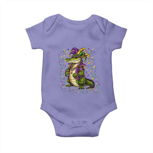Mardigator Mardi Gras Baby Onesie Alligator Louisiana New Orleans Party Custume Beads TS10 Violet Print Your Wear