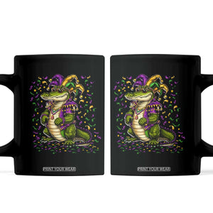 Mardigator Mardi Gras Coffee Mug Alligator Louisiana New Orleans Party Custume Beads TS10 Black Print Your Wear