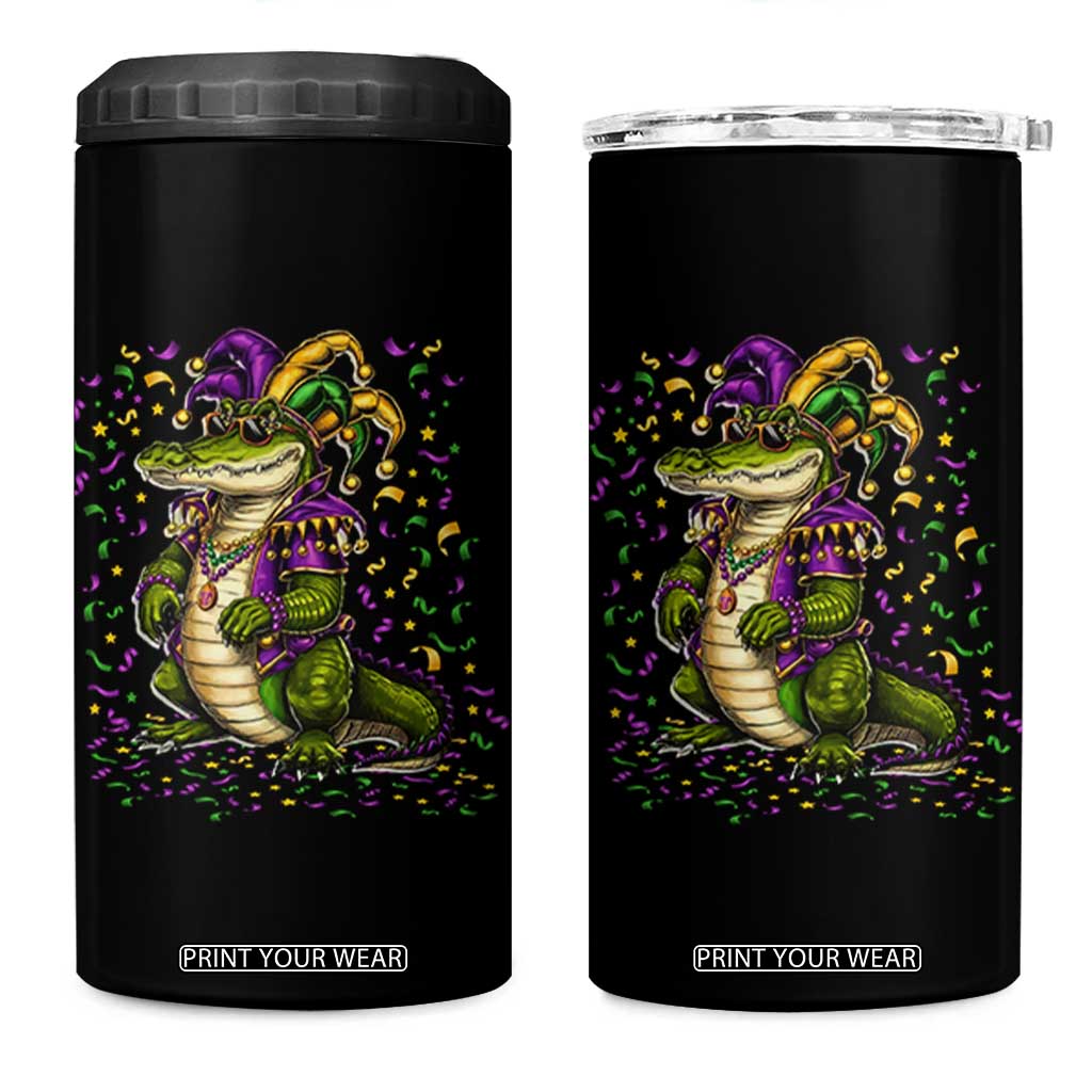Mardigator Mardi Gras 4 in 1 Can Cooler Tumbler Alligator Louisiana New Orleans Party Custume Beads TS10 One Size: 16 oz Black Print Your Wear