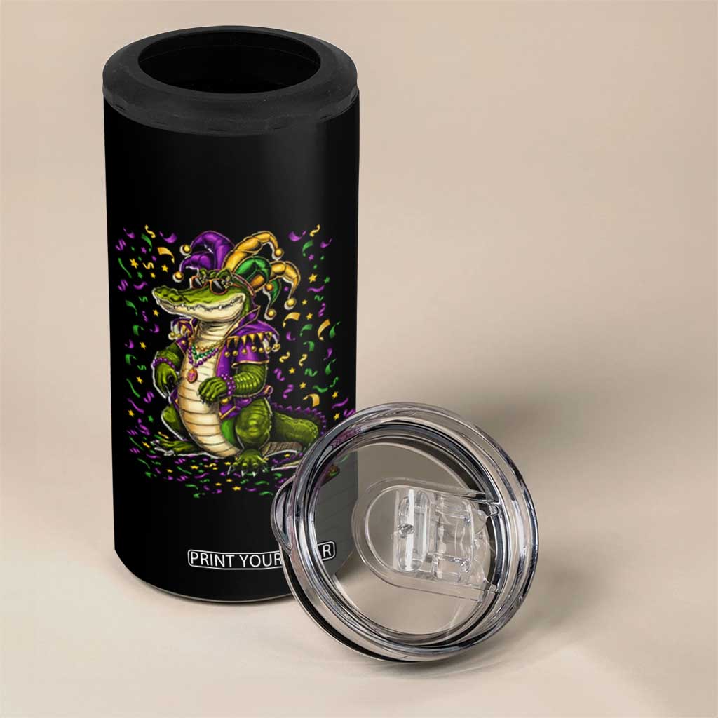Mardigator Mardi Gras 4 in 1 Can Cooler Tumbler Alligator Louisiana New Orleans Party Custume Beads TS10 Print Your Wear