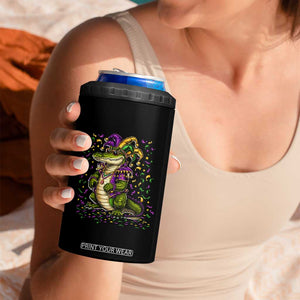 Mardigator Mardi Gras 4 in 1 Can Cooler Tumbler Alligator Louisiana New Orleans Party Custume Beads TS10 Print Your Wear
