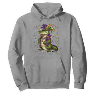 Mardigator Mardi Gras Hoodie Alligator Louisiana New Orleans Party Custume Beads TS10 Sport Gray Print Your Wear