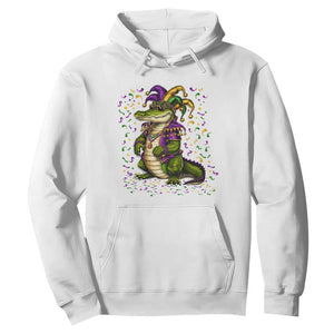 Mardigator Mardi Gras Hoodie Alligator Louisiana New Orleans Party Custume Beads TS10 White Print Your Wear