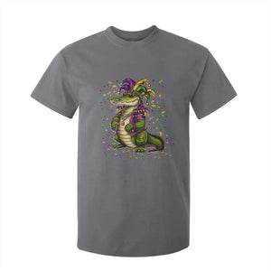 Mardigator Mardi Gras T Shirt For Kid Alligator Louisiana New Orleans Party Custume Beads TS10 Charcoal Print Your Wear