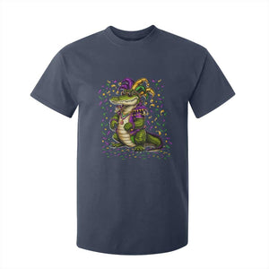 Mardigator Mardi Gras T Shirt For Kid Alligator Louisiana New Orleans Party Custume Beads TS10 Navy Print Your Wear