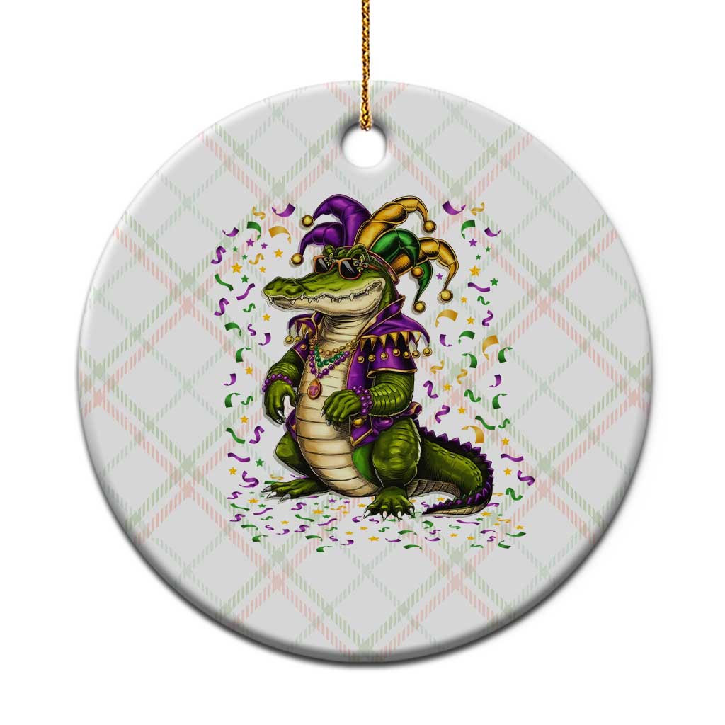 Mardigator Mardi Gras Ceramic Ornament Alligator Louisiana New Orleans Party Custume Beads TS10 1pc Christmas Plaid Print Your Wear