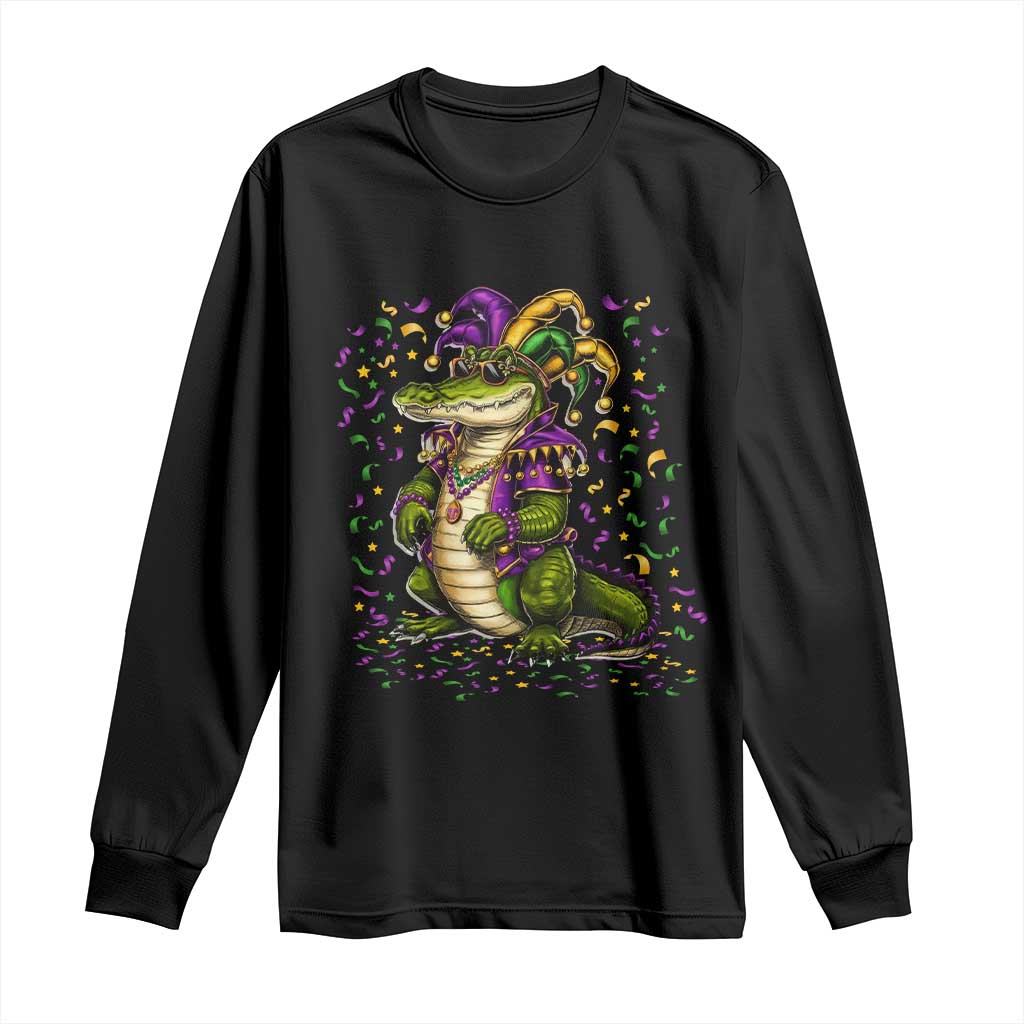 Mardigator Mardi Gras Long Sleeve Shirt Alligator Louisiana New Orleans Party Custume Beads TS10 Black Print Your Wear