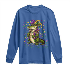Mardigator Mardi Gras Long Sleeve Shirt Alligator Louisiana New Orleans Party Custume Beads TS10 Royal Blue Print Your Wear
