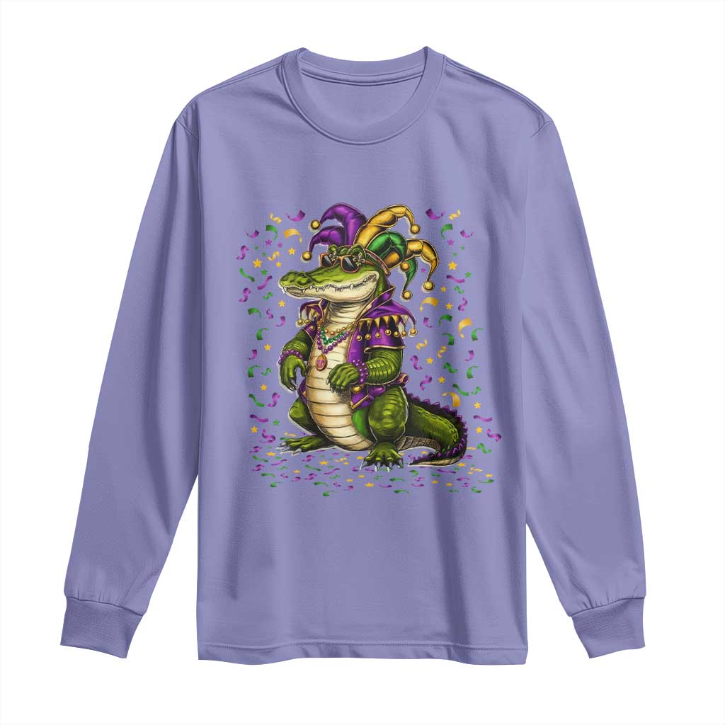 Mardigator Mardi Gras Long Sleeve Shirt Alligator Louisiana New Orleans Party Custume Beads TS10 Violet Print Your Wear