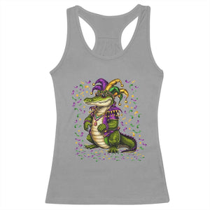 Mardigator Mardi Gras Racerback Tank Top Alligator Louisiana New Orleans Party Custume Beads TS10 Sport Gray Print Your Wear