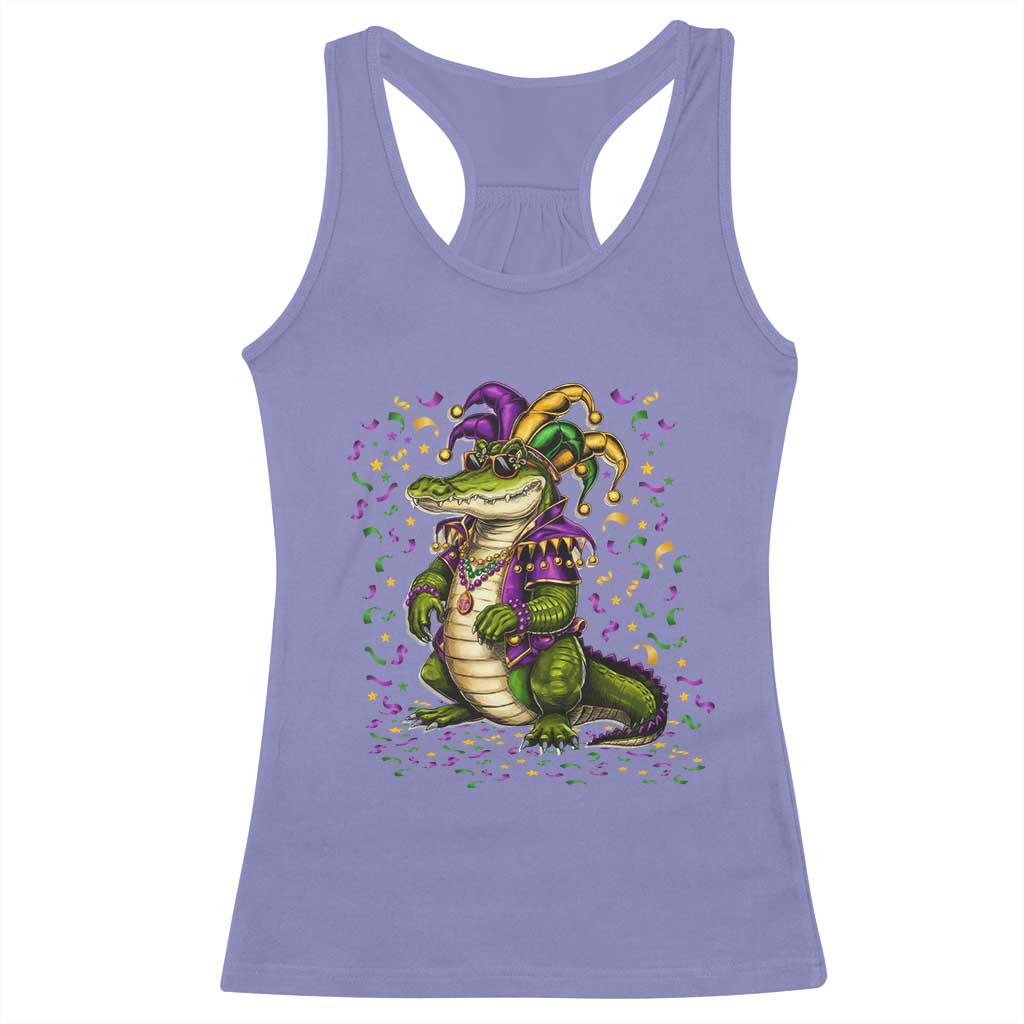 Mardigator Mardi Gras Racerback Tank Top Alligator Louisiana New Orleans Party Custume Beads TS10 Violet Print Your Wear