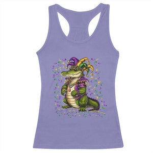 Mardigator Mardi Gras Racerback Tank Top Alligator Louisiana New Orleans Party Custume Beads TS10 Violet Print Your Wear