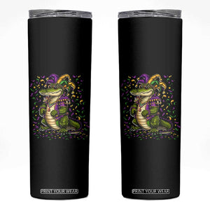 Mardigator Mardi Gras Skinny Tumbler Alligator Louisiana New Orleans Party Custume Beads TS10 Black Print Your Wear