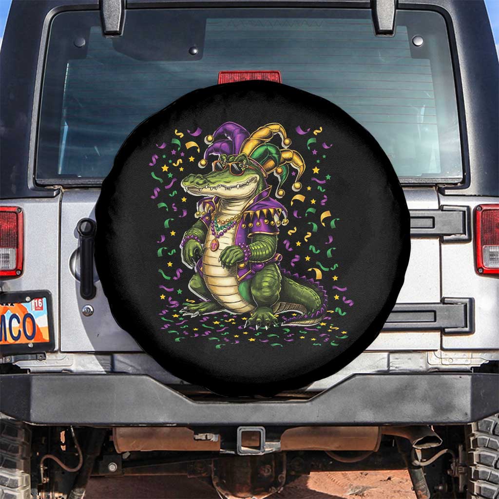 Mardigator Mardi Gras Spare Tire Cover Alligator Louisiana New Orleans Party Custume Beads TS10 No hole Black Print Your Wear