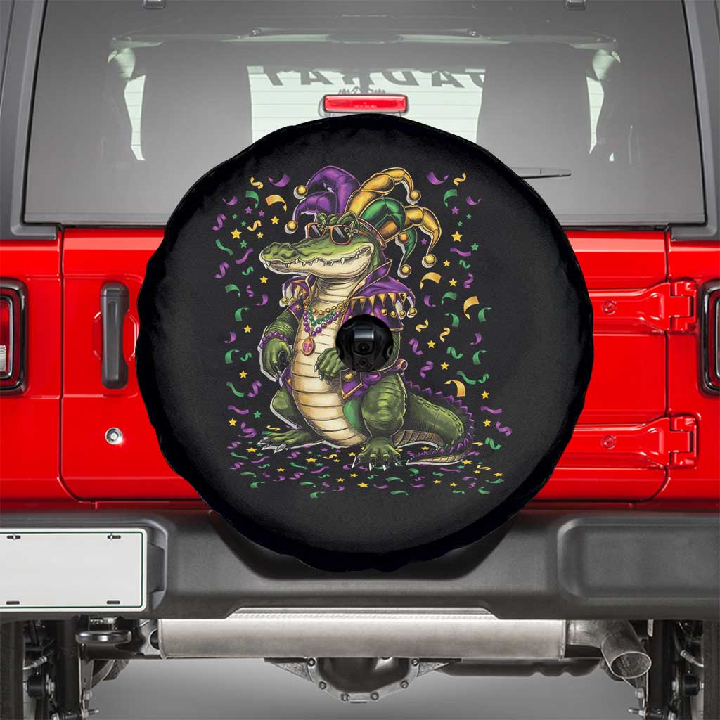 Mardigator Mardi Gras Spare Tire Cover Alligator Louisiana New Orleans Party Custume Beads TS10 Black Print Your Wear