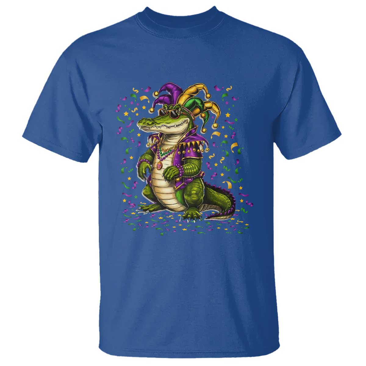 Mardigator Mardi Gras T Shirt Alligator Louisiana New Orleans Party Custume Beads TS10 Royal Blue Print Your Wear