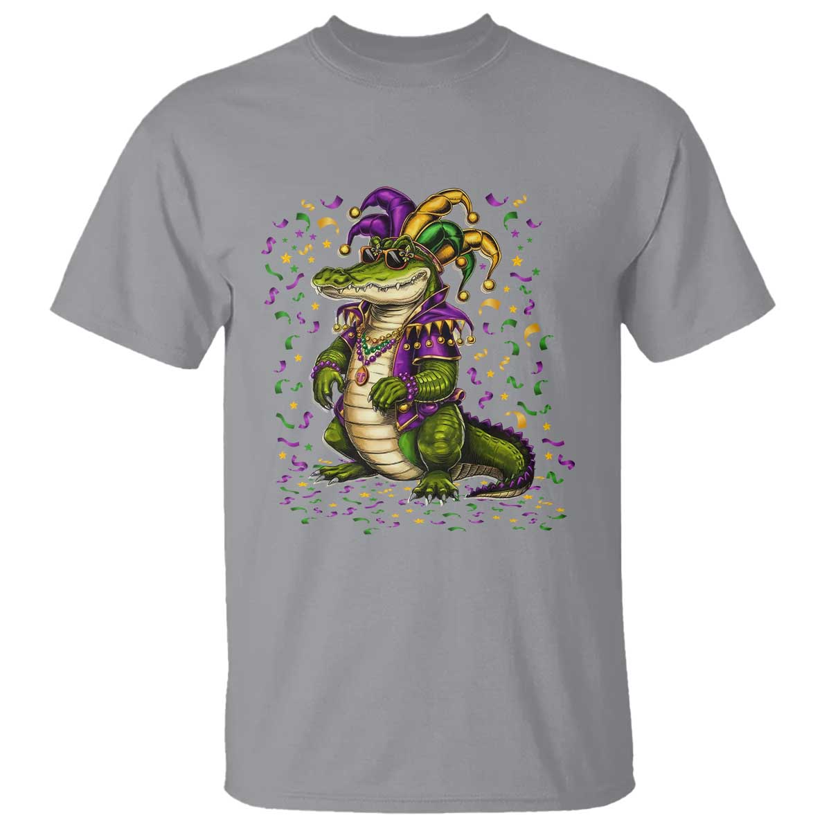 Mardigator Mardi Gras T Shirt Alligator Louisiana New Orleans Party Custume Beads TS10 Sport Gray Print Your Wear