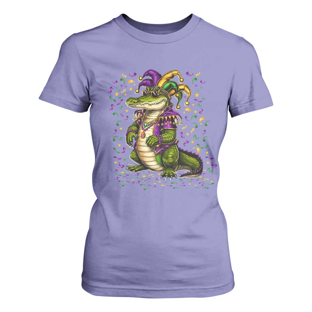 Mardigator Mardi Gras T Shirt For Women Alligator Louisiana New Orleans Party Custume Beads TS10 Violet Print Your Wear