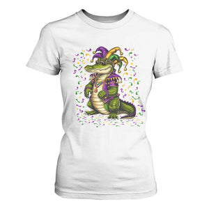 Mardigator Mardi Gras T Shirt For Women Alligator Louisiana New Orleans Party Custume Beads TS10 White Print Your Wear