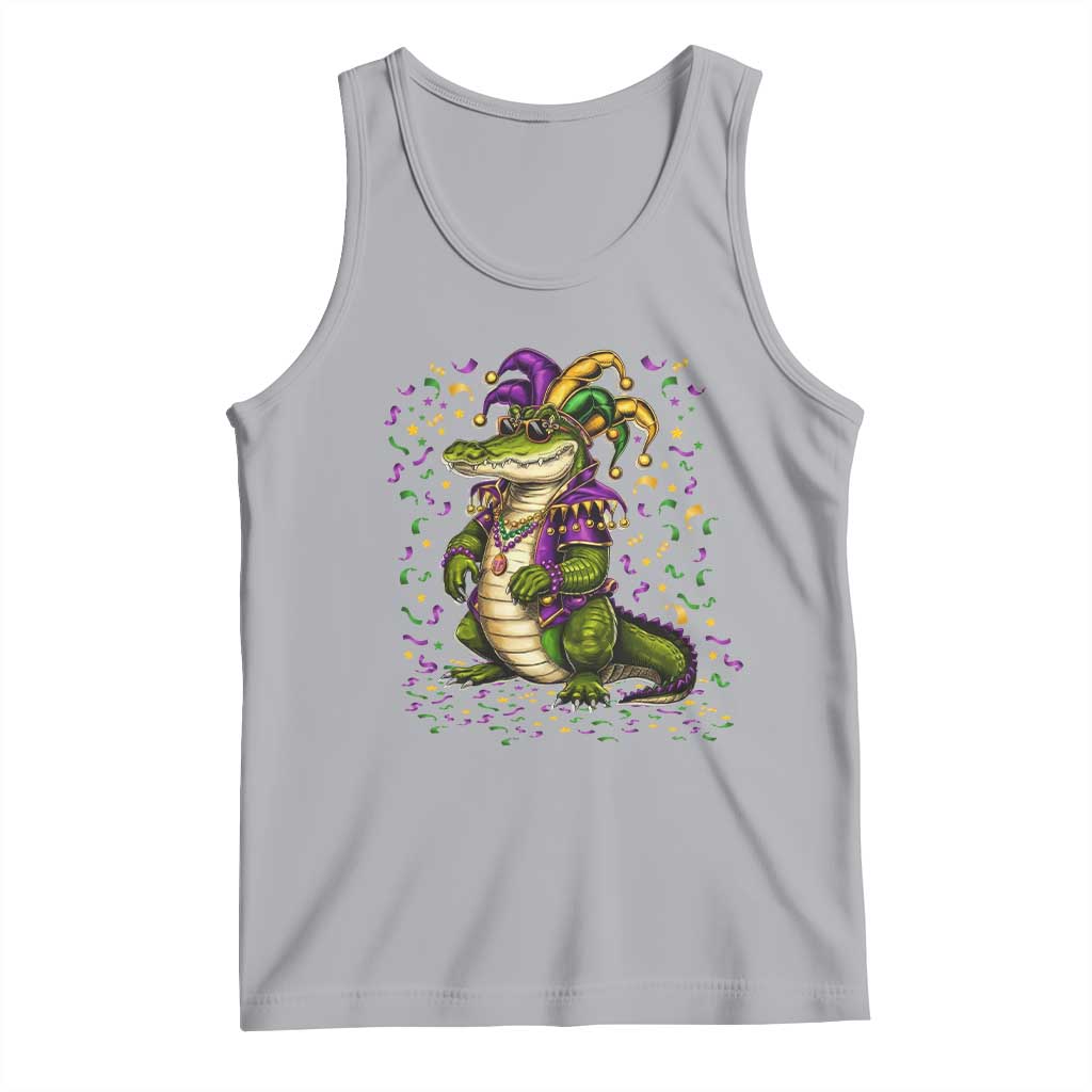 Mardigator Mardi Gras Tank Top Alligator Louisiana New Orleans Party Custume Beads TS10 Athletic Heather Print Your Wear